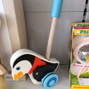 Jouet à pousser pingouin