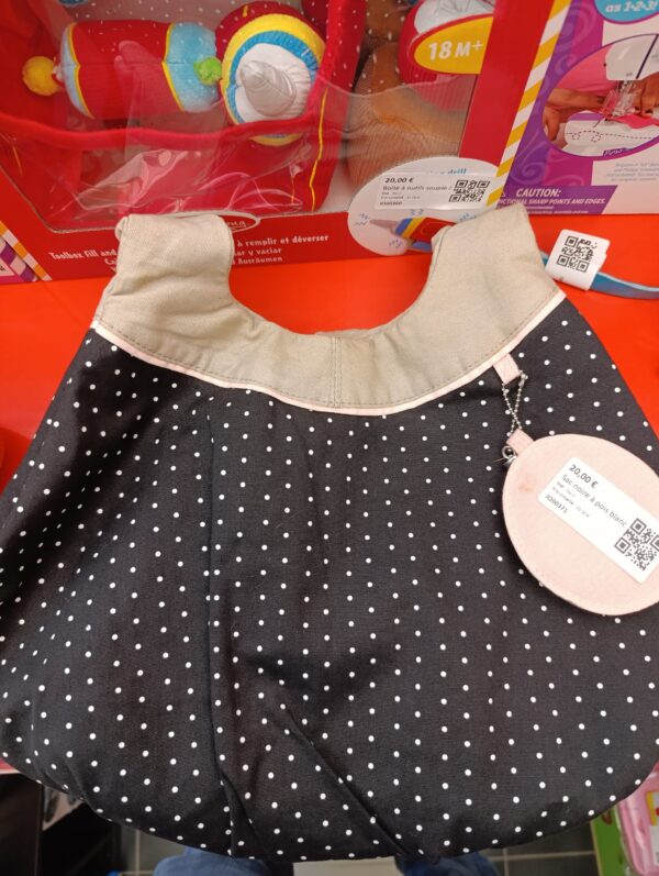 Sac noire à pois blancs