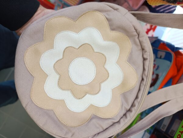 Sac fleurs couleur taupe