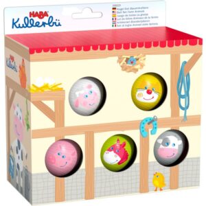 Lot de billes en bois animaux